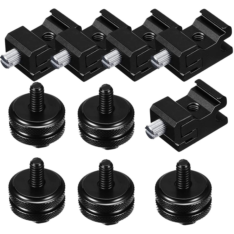 [AUSTRALIA] - 10pcs 1/4 Inch Cold Shoe Mount Adapter and Hot Shoe Flash Stand Adapter Kit for DSLR Camera Rig, Camera Flash Shoe Mounts for Light Tripod 