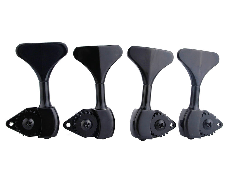[AUSTRALIA] - Guyker Bass Machine Head (2R + 2L) - 1:20 Ratio Open Gear Tuners Tuning Key Pegs Replacement for Electric Jazz Guitar Bass or Precision Instruments - black 2R + 2L 