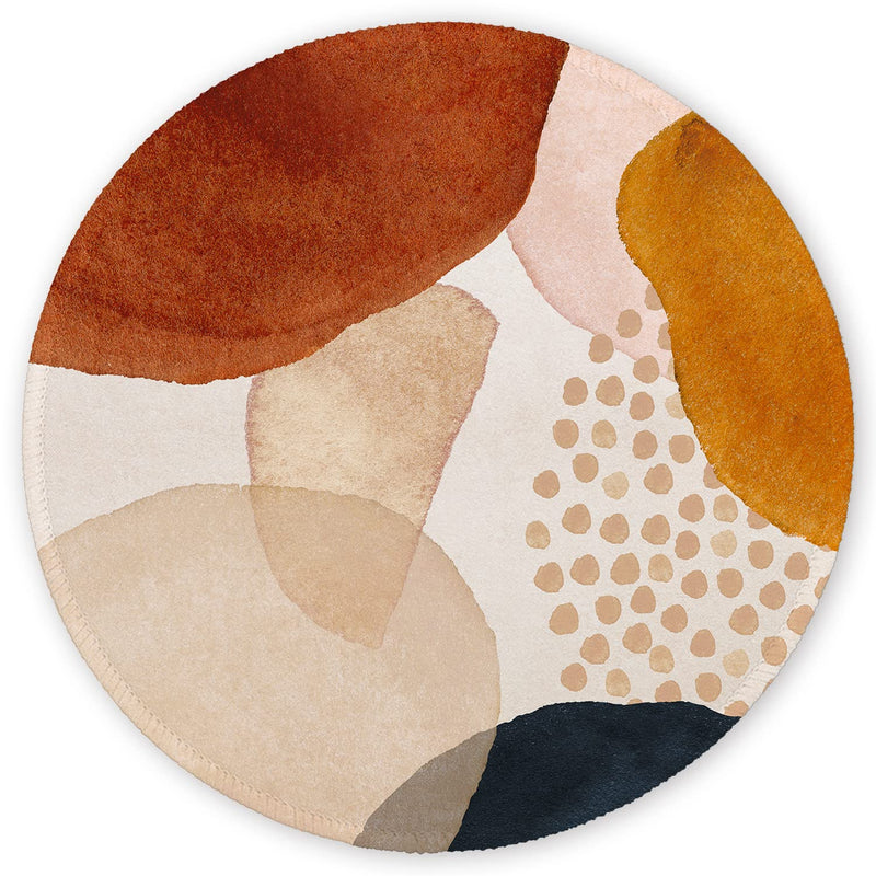 Auhoahsil Mouse Pad, Abstract Art Round Non-Slip Rubber Mousepad with Stitched Edges for Wireless Mouse Laptop Computer Gaming Office Travel Men Women Kids, Cute Design, 8.7 x 8.7 in, Stones Abstract Art Stone