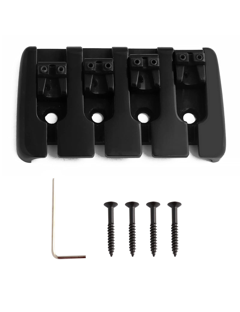 [AUSTRALIA] - 4 String Bass Bridge A Style Top Load Tailpiece with Zinc Saddles for Electric Jazz Bass P Bass Black High Mass. 