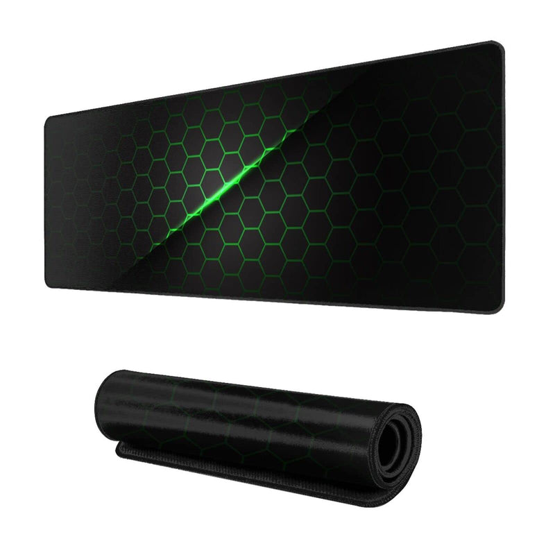 Abstract Green and Black Cool Futuristic Mouse Pad Gaming XL Large Mousepad Desk Mat Long Extended Big Keyboard Pads Table Accessories for Gaming and Office Pc Laptop Computer 31.5 X 11.8 Inch Abstract Green And Black Cool Futuristic One Size