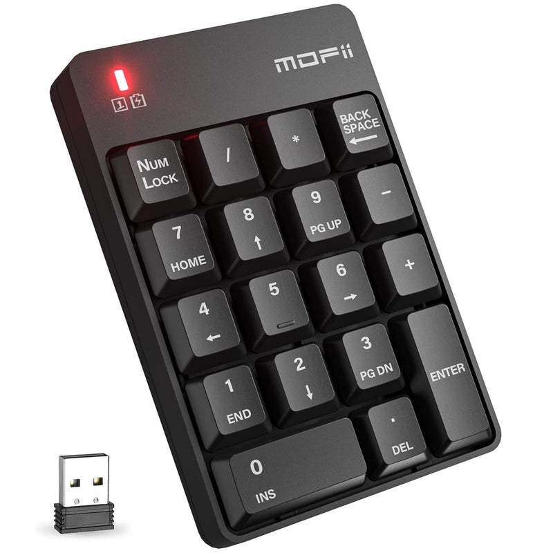 [AUSTRALIA] - MOFII Wireless Number Pad - 2.4G Numeric Keypad Silent 19 Keys USB Keypads, Portable Financial Accounting Numpad 10 Key for Laptop/Notebook/Surface Pro/PC - Black Wireless Black kaypad 