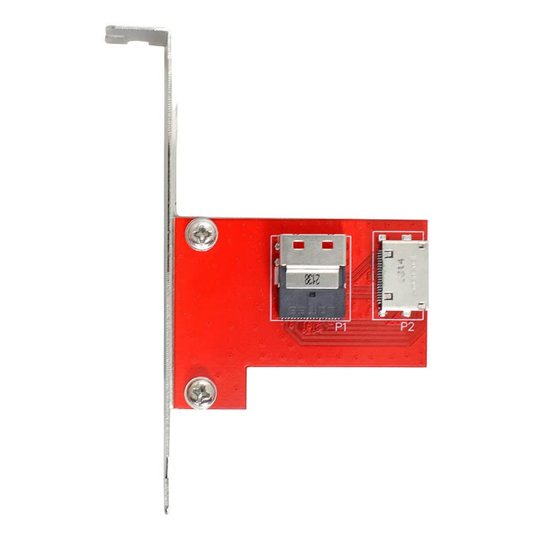 Xiwai PCI-Express 4.0 Slimline SAS SFF-8654 to Oculink SFF-8611 SFF-8612 PCBA Female Adapter with Bracket 8654-8612