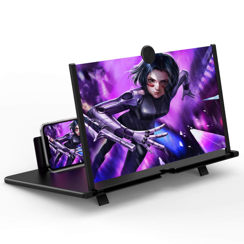 [AUSTRALIA] - 18" Screen Magnifier for Cell Phone,Fanlory 3D HD Magnifying Projector Screen Enlarger for Movies, Videos and Gaming, Foldable Phone Stand with Screen Amplifier,Compatible with All Smartphones Black-18inch 