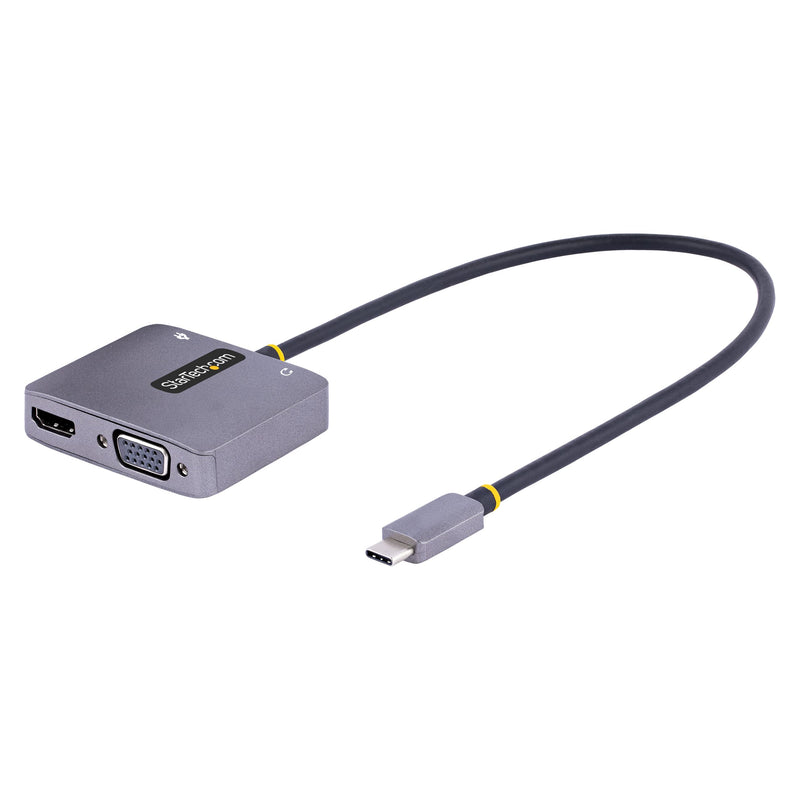 StarTech.com USB C Video Adapter, USB C to HDMI VGA Multiport Adapter w/ 3.5mm Audio Output, 4K 60Hz HDR, 100W PD 3.0, Thunderbolt 3/4 Compatible - USB C Display Travel Adapter (122-USBC-HDMI-4K-VGA)