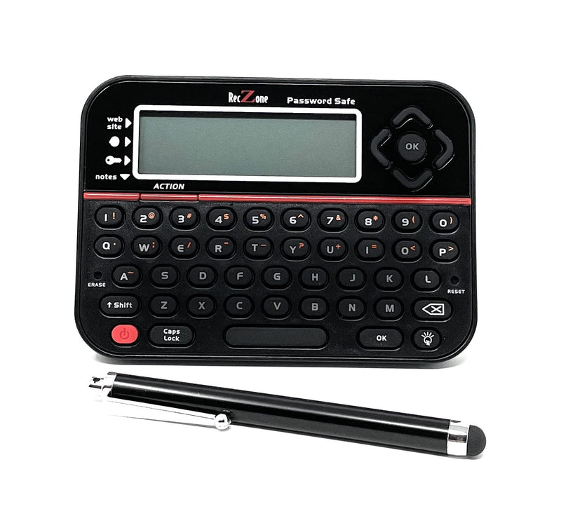 Password Safe Electronic Storage Organizer Keeper Device and Stylus Bundle