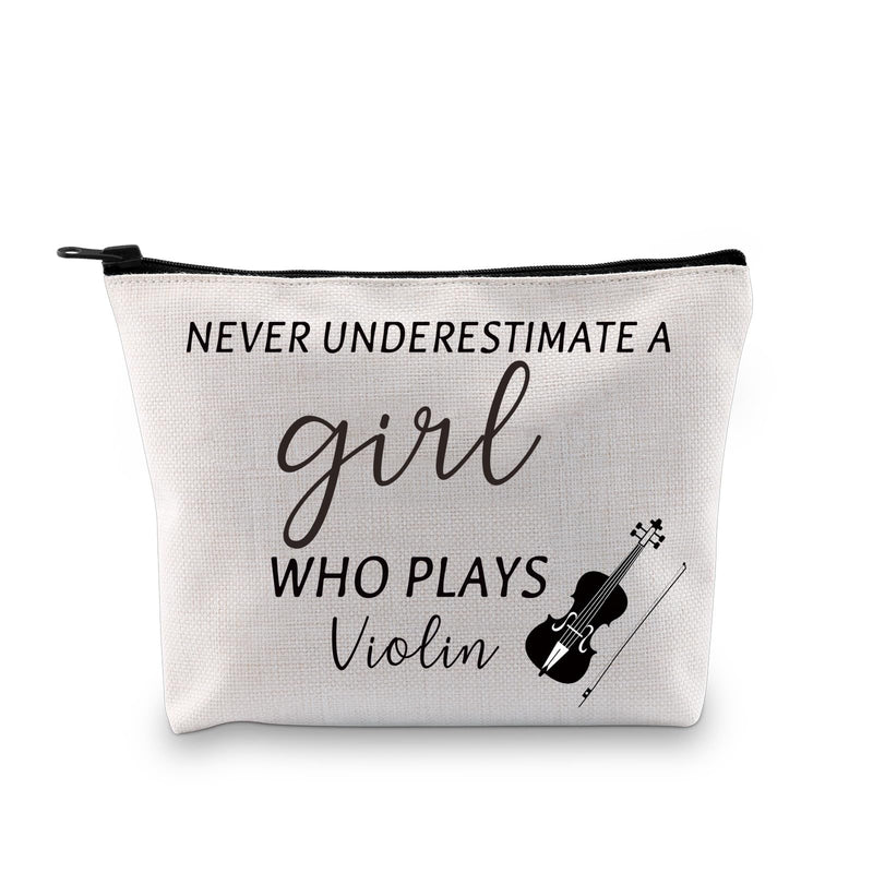 Violin Makeup Bag Violinist Gifts Violin Player Gift Music Teacher Gift Musician Cosmetic Bag A Girl Who Plays Violin (WHO PLAYS Violin)