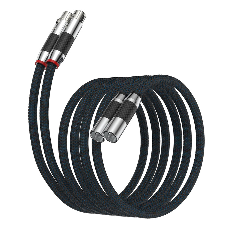 Tertullus 1 Pair 3 Pin HiFi Interconnect Cable XLR-m (Male) to XLR - F (Female) HiFi Balanced Audio Cable Microphone Cable Mic Wire (1m/3.28ft) 1m/3.28ft rhodium plated