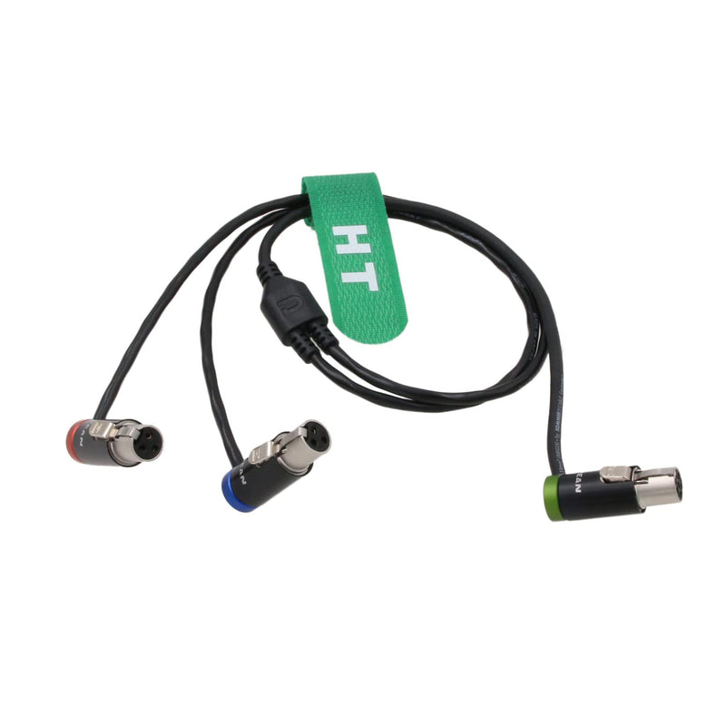 Audio Y Cable for Zaxcom QRX200 Lectrosonics SRc5P Receiver to Camera Mixer Recorder, Low-Profile TA5F to TA3F 20"