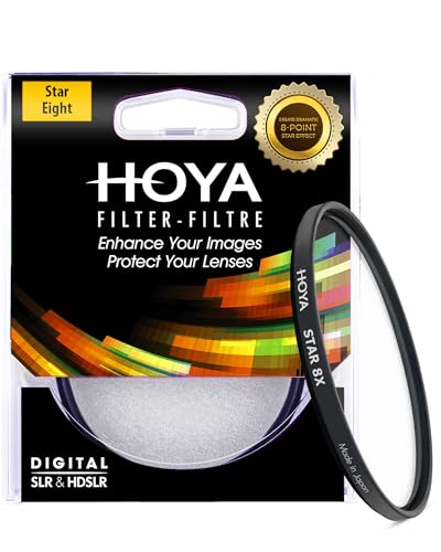 HOYA 49mm Star 4X Filter - Creates Stunning 4-Point Starbursts from Pinpoint lightsources - Multi-Coated Slim Frame - for DSLR & Mirrorless Cameras - Enhance Nightscapes, Landscapes and Car Photos 49 mm Star X8