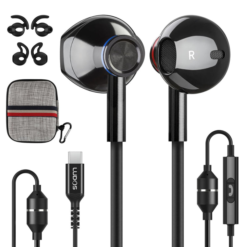 LUDOS NOVA Air Tube Headphones – EMF & Anti Radiation Wired Earbuds, 5 Years Warranty with Remote Driver Chamber, Noise-Free Mic – Zero EMF Headphones for Work, Travel, Study – Radiation Audio