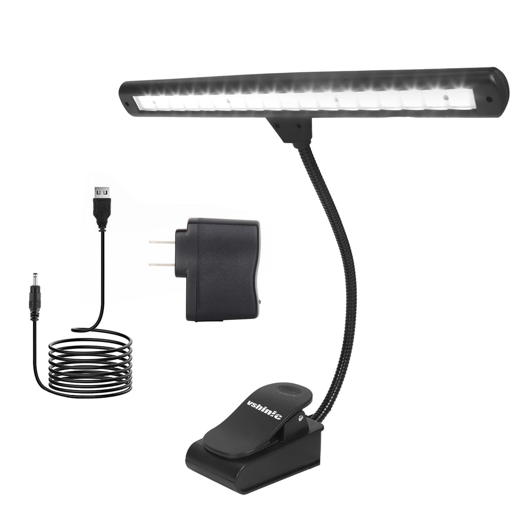 Music Stand Light,Clip On Piano Lights 18 LED Orchestra Light Clip On Reading Light,Fully Adjustable No Flicker for Piano,Book Reading, DJ, Craft Work (Powered by AC Adapter AAABatteries)