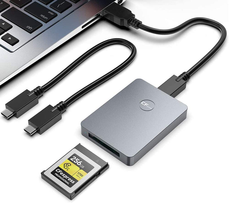 CFexpress Card Reader, 10Gbps Type B CFexpress Adapter USB C to USB C/USB A Memory Card Reader with USB3.1 Gen2 Transfer Speed, Compatible with Windows/Mac/Linux/Android Type C