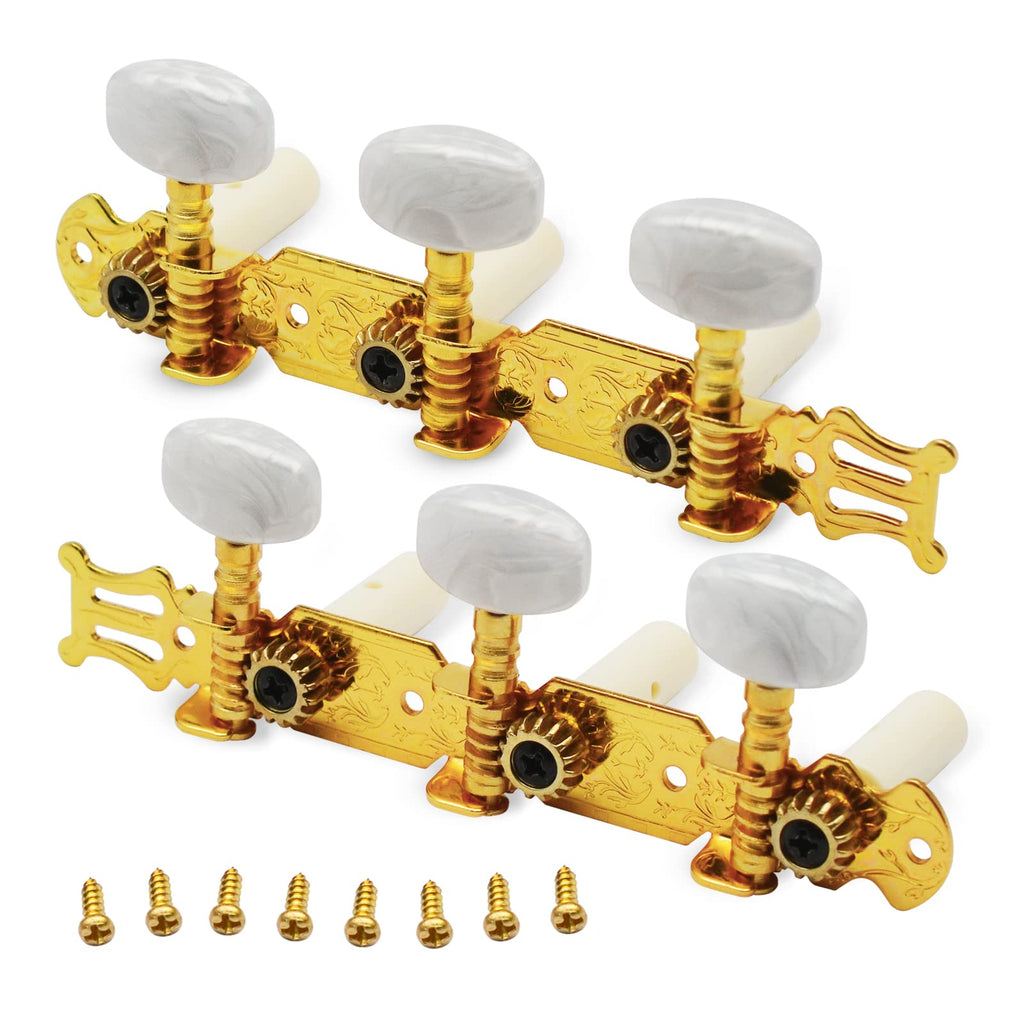 SAPHUE A set of 1R1L Gold Classical Guitar Tuning Pegs Keys Tuners Machine Heads