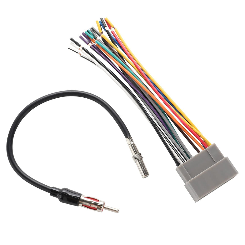 Car Radio Wiring Harness w/Antenna Adapter Connector Fits for 2002-2007 Dodge Ram, 2003-2007 Jeep, 2000-2007 Chrysler Aftermarket Install Stereo Cable Antenna Connector Plug