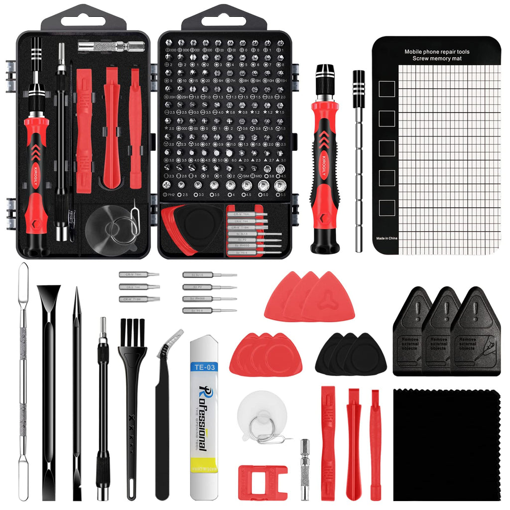 135 in 1 Precision Screwdriver Set, Computer Screwdriver Kit, Laptop Repair Tool Kit, Electronics Repair Tool Kit for PC MacBook Cell Phone iPhone Nintendo Switch PS4 Xbox Controller(Red) Red