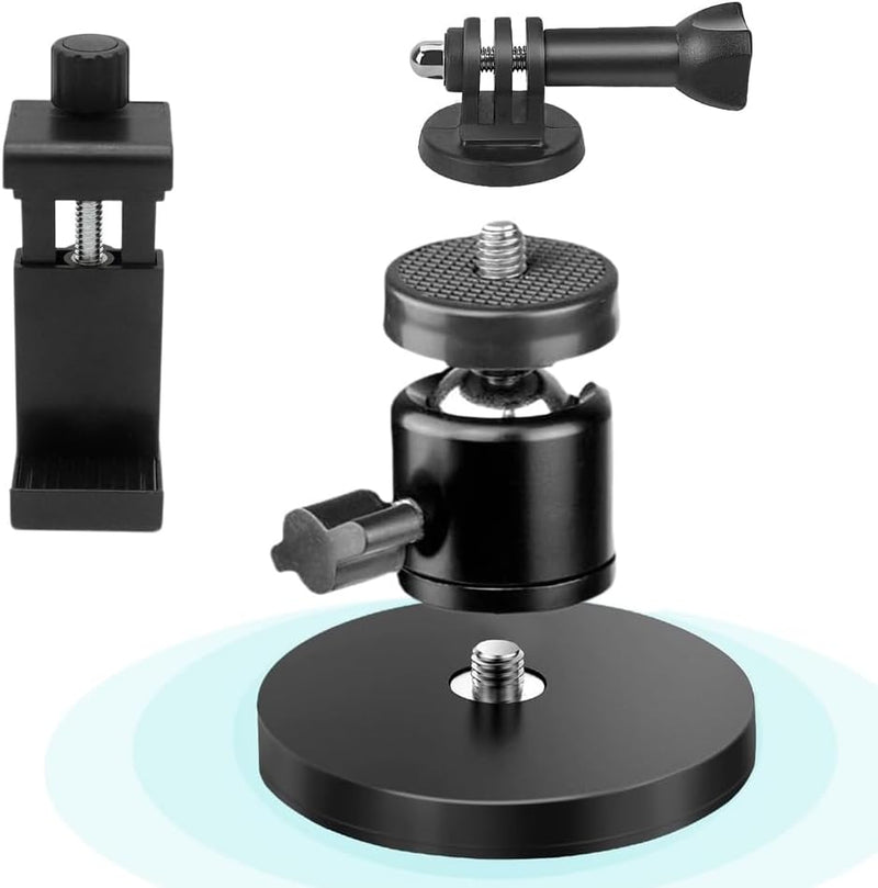 [AUSTRALIA] - PellKing Magnet Camera Mount for GoPro Insta360 Akaso DJI Action,with Rotation Ball Head Super Strong Rubber Coating Neodymium Magnet for Car, Attaches to Steel or Other Magnetic Surfaces 