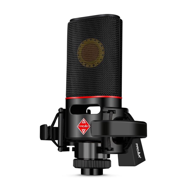 XLR Microphone Cardioid Condenser Microphone XLR with 25mm Large Diaphragm for Computer PC Metal Professional Studio Mic for Recording Podcasting Streaming Gaming ASMR Voice Over Vocals