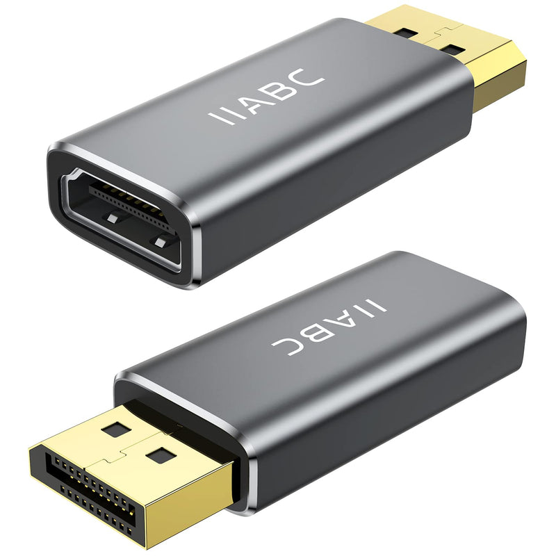 [AUSTRALIA] - Displayport to HDMI Adapter (2Pack) 4K 24K Gold Plated Displayport DP to HDMI Female Converter，Uni-Directional Display Port to HDMI Converter Compatible for Lenovo, HP, Dell &More- Grey 2-Pack 