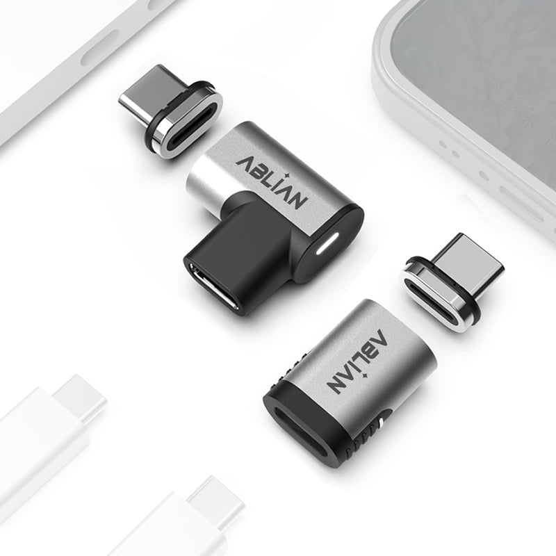 USB C Magnetic Adapter,(2 Pack Straight & Right Angle) Support Thunderbolt 4,USB4.0, PD 100W Quick Charge,40Gb/s Data Transfer,8K Video Output Compatible with MacBook and More USB C Devices. USB adapter