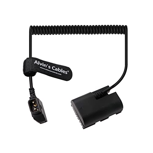 Alvin's Cables E6NH Dummy Battery to D-Tap Coiled Cable for Canon-R5C