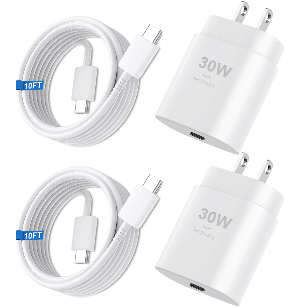 iPhone 16 15 Pro Max Charger Fast Charging, 30W USB C iPhone 15 16 Pro Max Fast Charger Block with 10FT Long USB C Charging Cable for iPhone 16 Pro Max/16 Pro/15 Pro Max,iPad,Samsung Galaxy S24 Ultra White