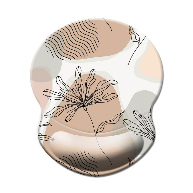 Mouse Pad with Wrist Support, Non Slip Mousepad Wrist Rest for Office, Computer, Laptop & Mac- Durable & Comfortable & Lightweight Ergonomic Support Mouse Mat Abstract Art Plants Abstract Art 6