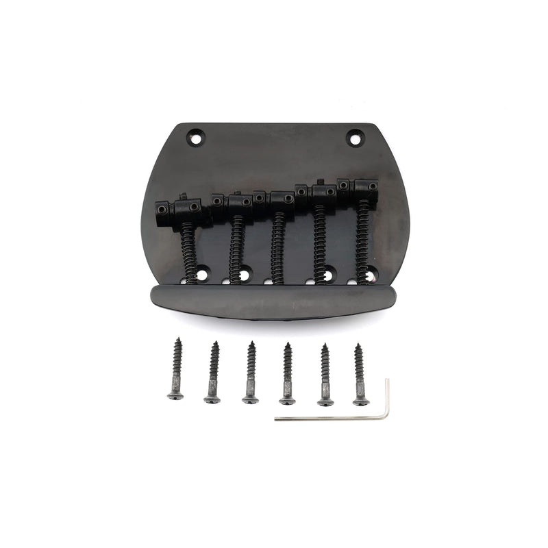 Musiclily Pro 16mm Steel 5-String Bass Bridge for Musicman Style Bass, Black