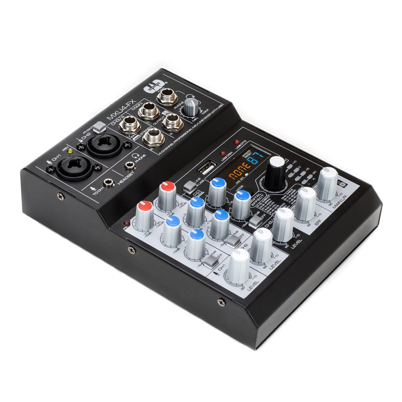 CAD Audio MXU4-FX 4 Channel Mixer with USB Interface and Digital Effects , Black MXU4-FX 4-Channel Mixer