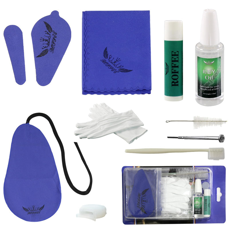 [AUSTRALIA] - Clarinet Cleaning Cleaner Care Maintenance Kit - Clarinet Cleaning Kit: key oil, cork grease, swab, cleaning cloth, thumb rest, mouthpiece brush, screwdriver... 