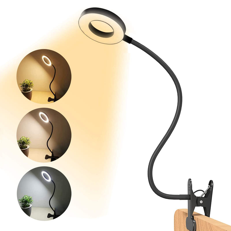 Yeegras Clip on Light, Eye Protection Book Light for Reading in Bed, Dimmable Brightness & Adjustable Gooseneck Reading Lamp, Warm/Cool Light with Clamp