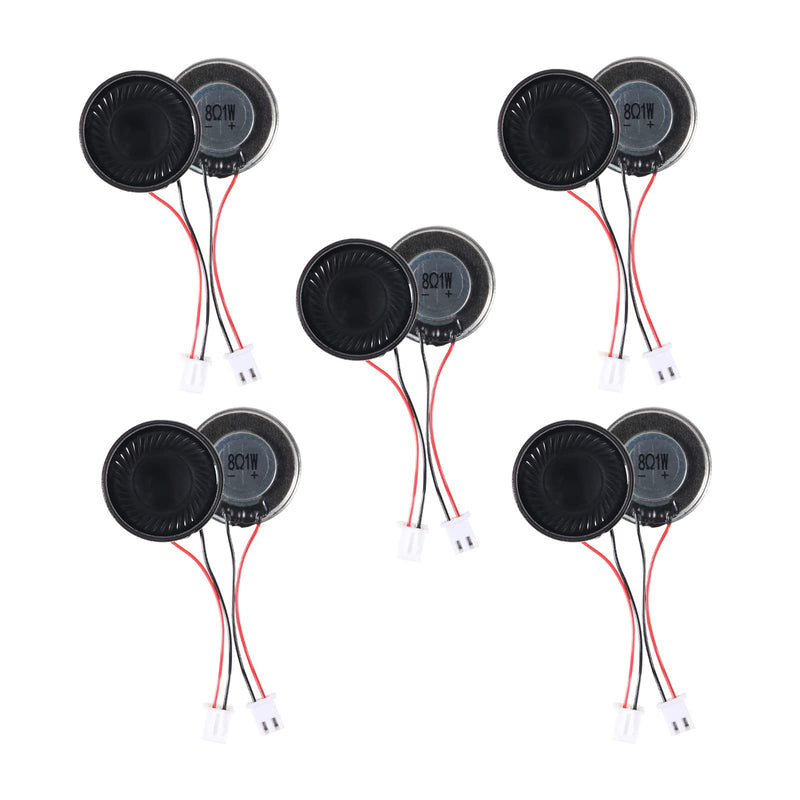 10Pcs 1W 8 Ohm Metal Shell Mini Loudspeaker Round Internal Magnet Speaker MP3 MP4 Player Speaker 1W 8 Ohm with terminal