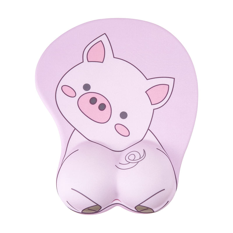 Mouse Pad Wrist Support, KAIGOBOX Mouse Pad, Kawaii Pink Mouse Pad with Piggy Pattern, Desktop Computer Laptop Ergonomic Mouse Pad for Wireless Mouse, Mousepad with Wrist Rest for Gaming Home Office