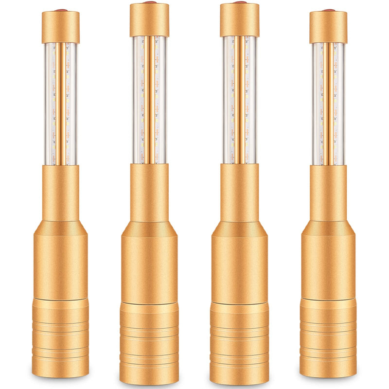 Lewtemi 4 Pieces Bottle Girl Lights Strobe Baton Bottle Service Lights Rechargeable Champagne Topper Handheld Sparklers for Bar Club VIP Nightclubs Party Event(Gold) Gold