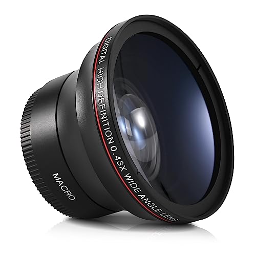 Lightdow 55MM 0.43x High-Definition Wide Angle + Macro Lens Attachment for Sony Alpha A7, A9, A6000 Series, and More - Enhance Your Photography Creativity (φ55mm) φ55mm