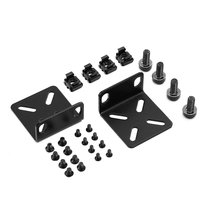 MokerLink Rack Mount Kit for 17.3 inch Wide Switches, Adjustable Hole Distance 14-29mm, 0.5-1.14inch, Compatible for Some Cisco, NETGEAR, Dell, D-Link, Linksys, HP, TRENDnet, Buffalo Tech Products Small