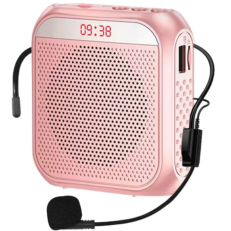 [AUSTRALIA] - Portable Voice Amplifier for Teachers, 2200mAh Rechargeable Personal Amplifier Mic PA System Headset Microphone with Speaker for Teachers, Training, Meeting, Tour Guide, Yoga, Classroom (Rose) Rose 