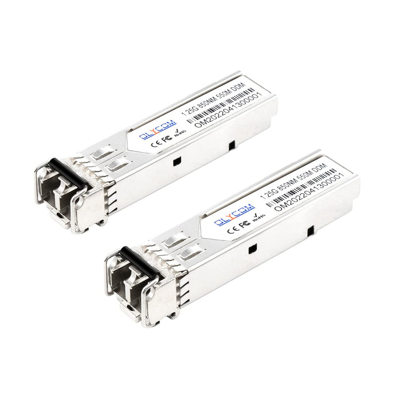 1.25G SFP 1000Base-SX 850nm Industrial MMF Multimode up to 550m Duplex LC DDM for Outdoor Use (2Pack) 2