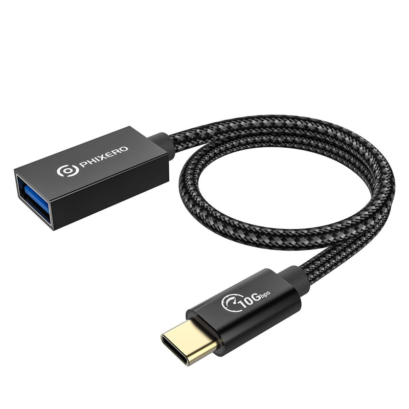 [10Gbps] USB C to USB 3.1 Gen 2 Adapter 1 FT, PHIXERO USB-C Male to USB-A Female, USB Type C to USB OTG Cable, Thunderbolt3 to USB Adapter Compatible with MacBook Pro/Air, iPad Pro, Samsung Galaxy 1FT