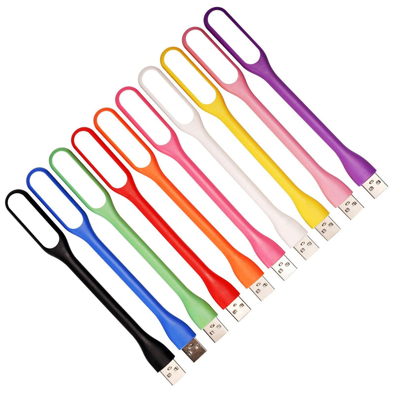 Boodgood USB Light for Keyboard, USB Laptop Light, Mini USB Lamp for Notebook Computer, Flexible Gooseneck Reading Lamp, LED Lighting Source, 10-Pack
