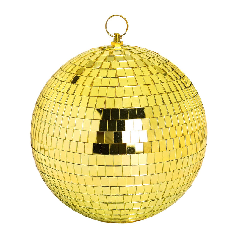 8 Inch Hanging Mirror Disco Ball: Gold Disco Balls Decorations Mirror Ball with Hanging Ring for Party Decor Home Events DJ Parties