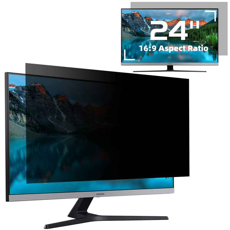 Computer Privacy Screen Filter 24 inches for 16:9 Aspect Widescreen Computer Monitor – Removable Anti Glare Blue Light Privacy Filter, Anti-Scratch Screen Protective Film, Computer Screen Privacy Shield 24 in 24'' Privacy Screen (16:9)