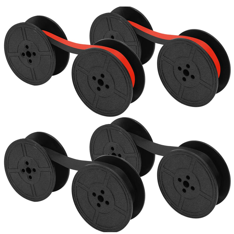 [AUSTRALIA] - 4 Pairs Universal Typewriter Ribbon Twin Spool Replacement Compatible with Most Typewriter (Black-Red,Black) 4 Pair 
