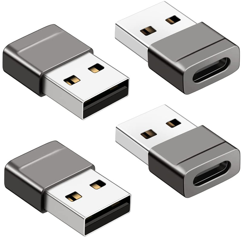 USB C Female to USB Male Adapter 4 Pack, AuviPal USB A Charger to USB Type C Cable Converter for Apple iWatch Watch Series 7 SE, iPhone 11 12 13 Pro Max Mini, Samsung Galaxy Note 10 20 S20 S21 S22
