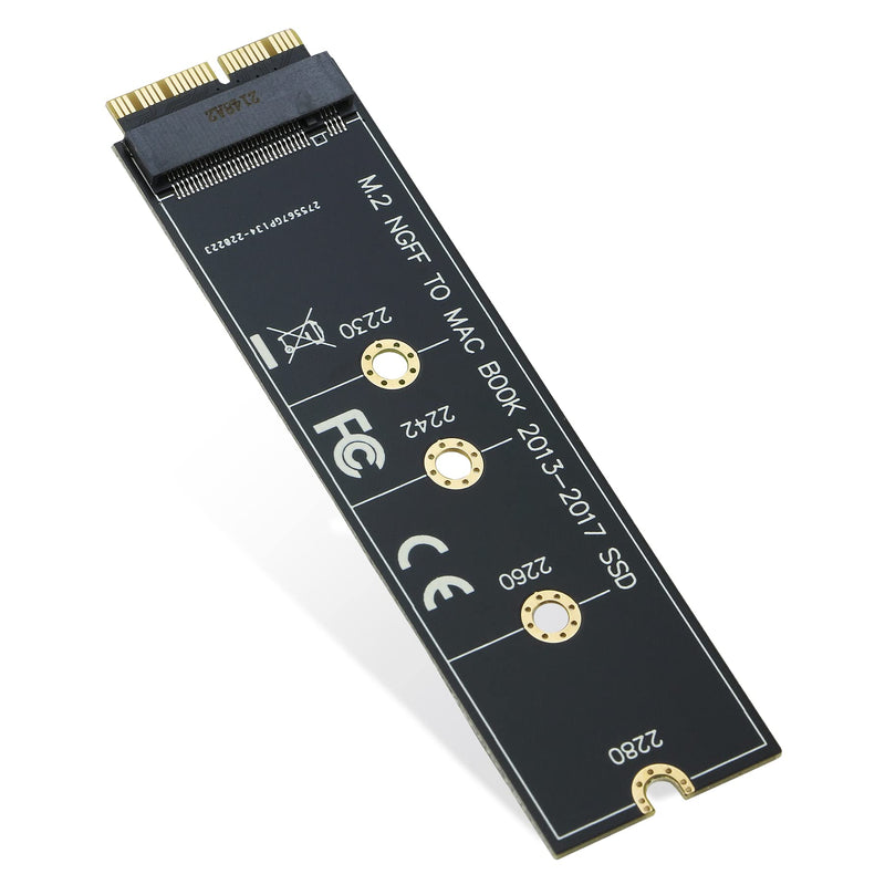 RIITOP M.2 NVMe SSD to 12+16Pin Upgrade Adapter for MacBook Air (2013-2017 Year) A1465 A1466 and Mac Pro (Late 2013-2015 Year) Black