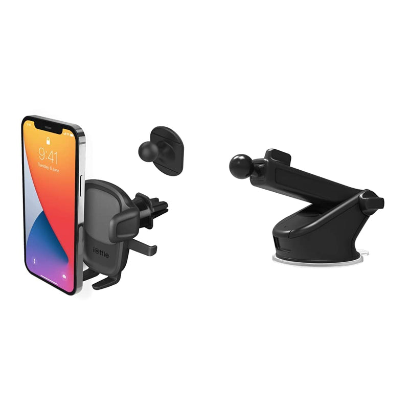 iOttie Easy One Touch 5 Air Vent & Flush Mount Combo with extra Dashboard Mounting Base - Universal Car Mount Phone Holder for iPhone, Google, Samsung, Moto, Huawei, Nokia, LG, all other Smartphones Vent/Flush Mount Mount + Dashboard Mounting Base