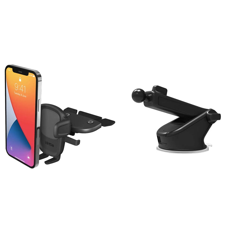 iOttie Easy One Touch 5 CD Slot Mount with extra Dashboard Mounting Base - Universal Car Mount Phone Holder for iPhone, Google, Samsung, Moto, Huawei, Nokia, LG, and all other Smartphones Mount + Dashboard Mounting Base