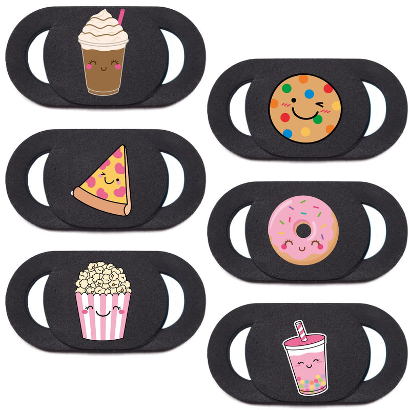 Laptop Camera Cover Slide Webcam Cover for Privacy Fits for Mini PC, PC, Surface, Tablet, Desktop Computer, Smart Phone - 6 Packs, Sweets Snack