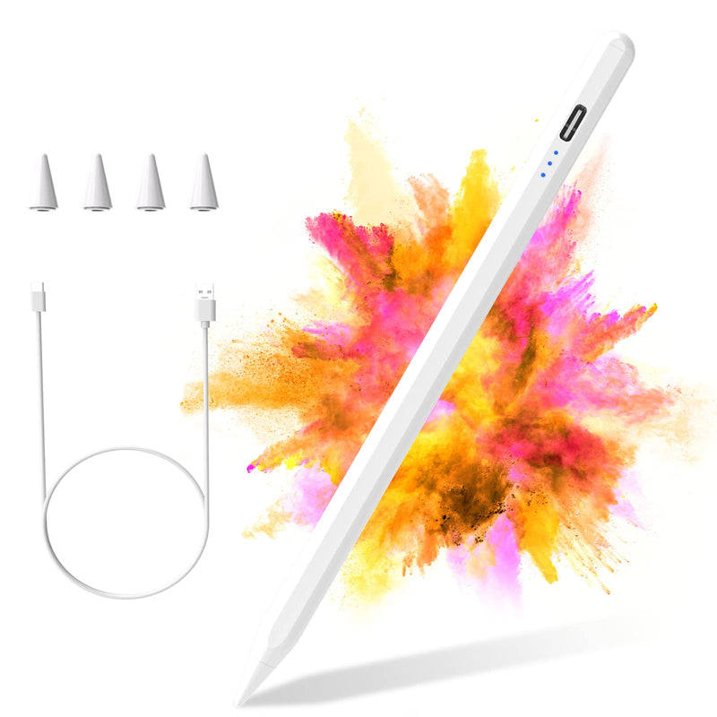 Stylus Pen for iPad, Stylus Pencil for (2018-2022) iPad Pro 11/12.9, iPad 9th/8th/7th/6th Gen, iPad Air 5th/4th/3rd Gen, iPad Mini 6th/5th Gen for iPad Accessories Magnetic Stylus Pen with 4 Pen Heads