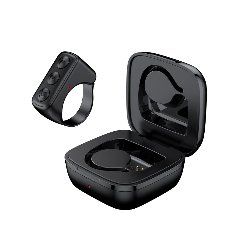 TIK Tok Bluetooth Remote Control Page Turner TikTok Kindle App Remote Scrolling Ring clicker for iPhone iPad Camera Remote Shutter Selfie Button (Black) Black